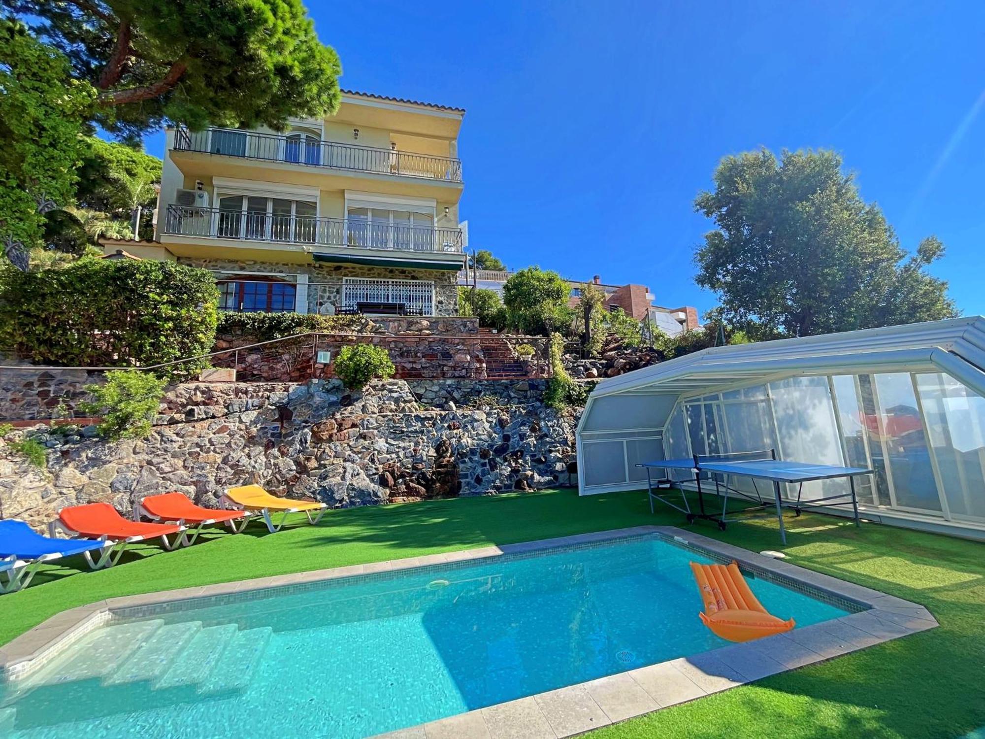Villa Con Piscina Privada Climatizada 29ºc Santa Susanna Buitenkant foto